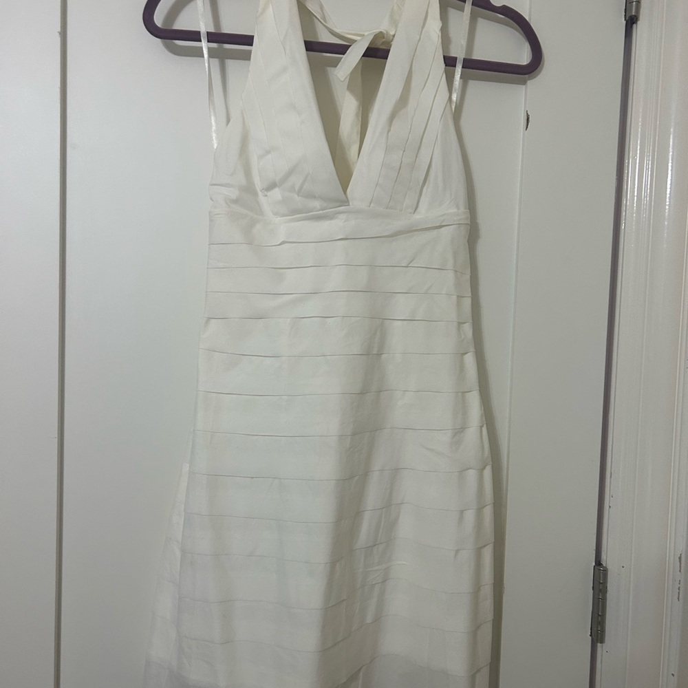 BCBGMaxAzria White Backless Dress